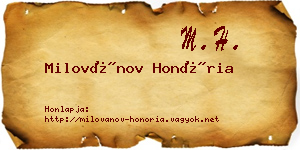 Milovánov Honória névjegykártya